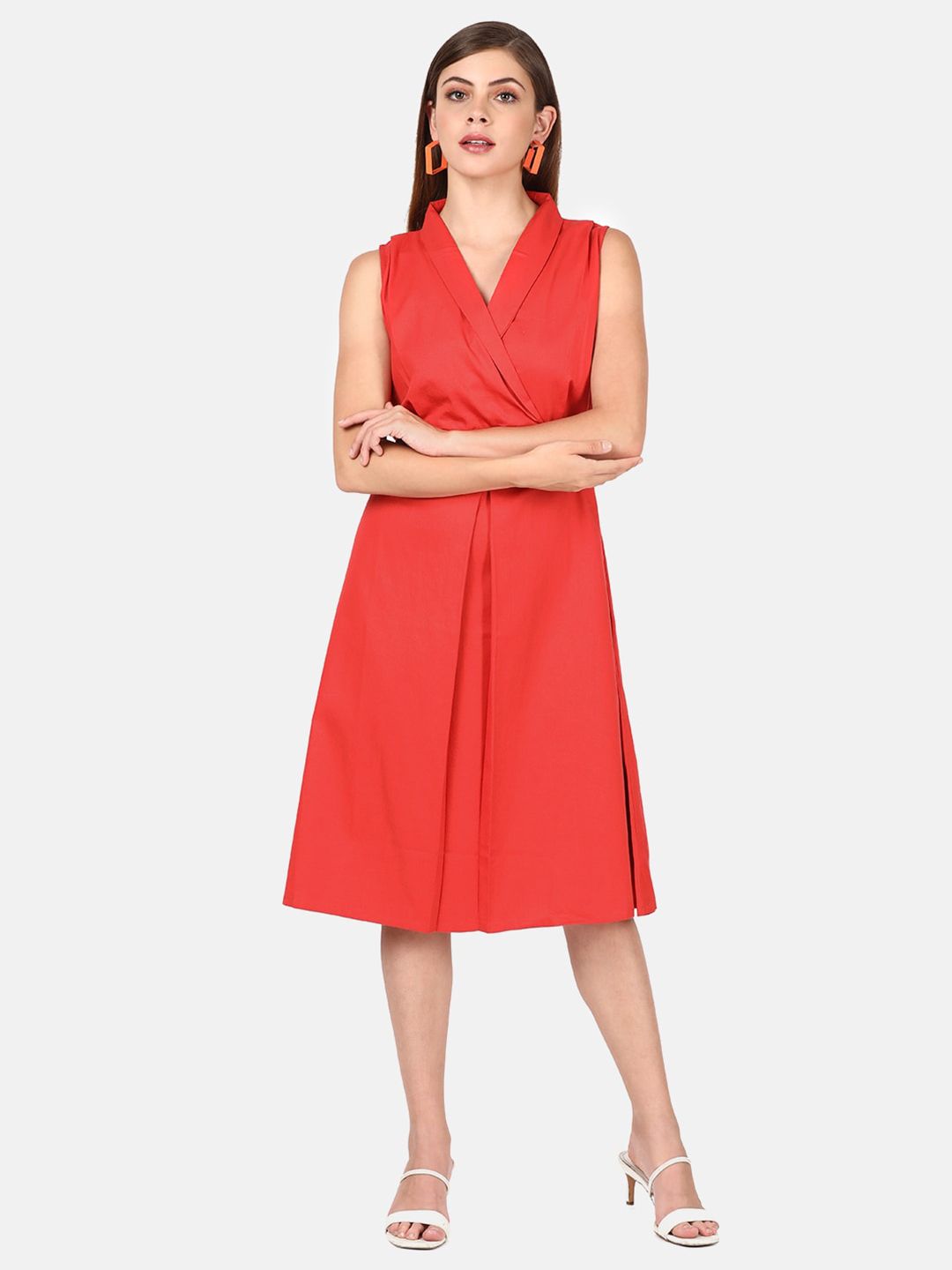 UNTUNG Orange Midi Dress Price in India