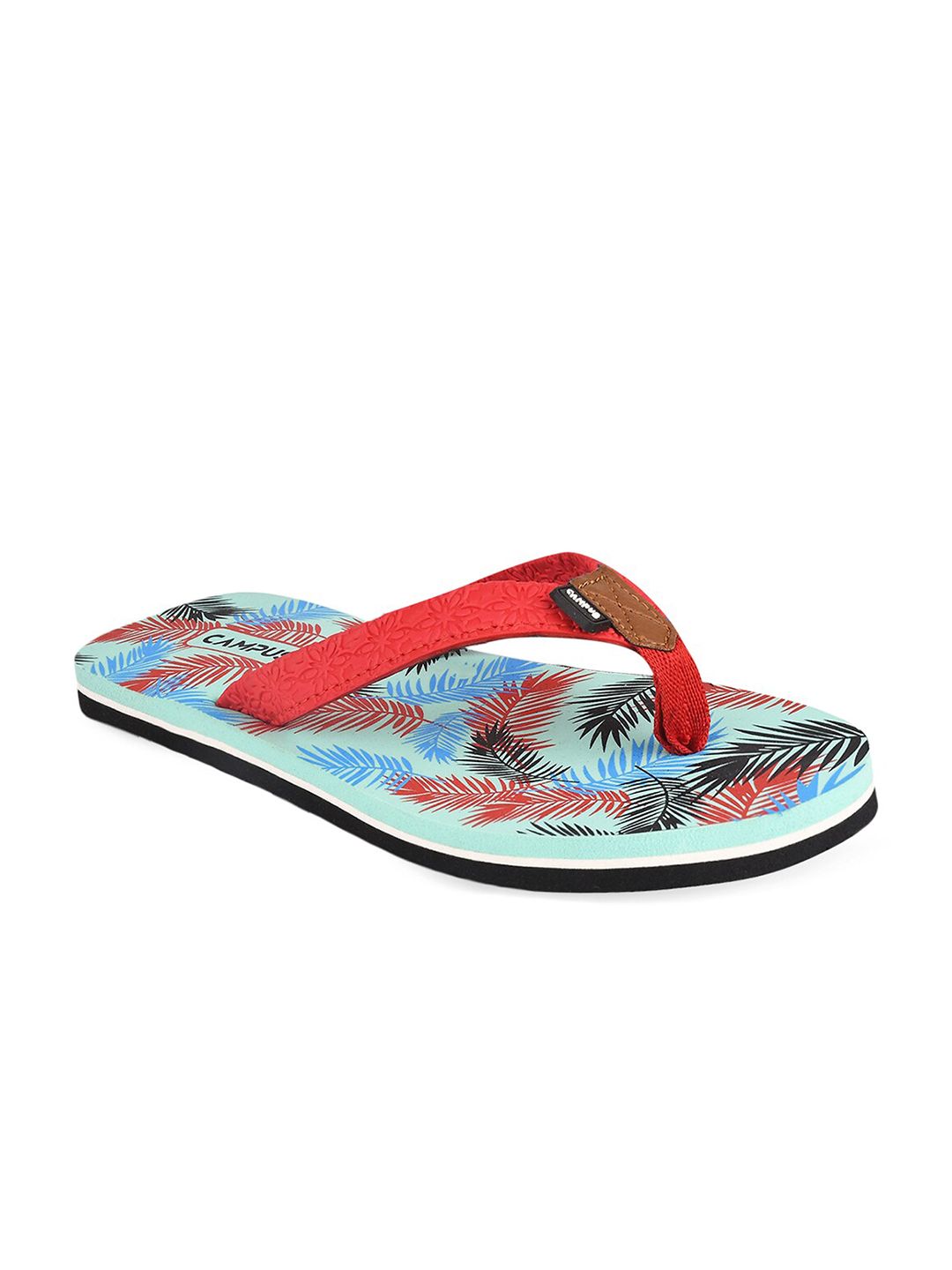 Campus Women Sea Green & Red Printed Thong Flip-Flops Price in India