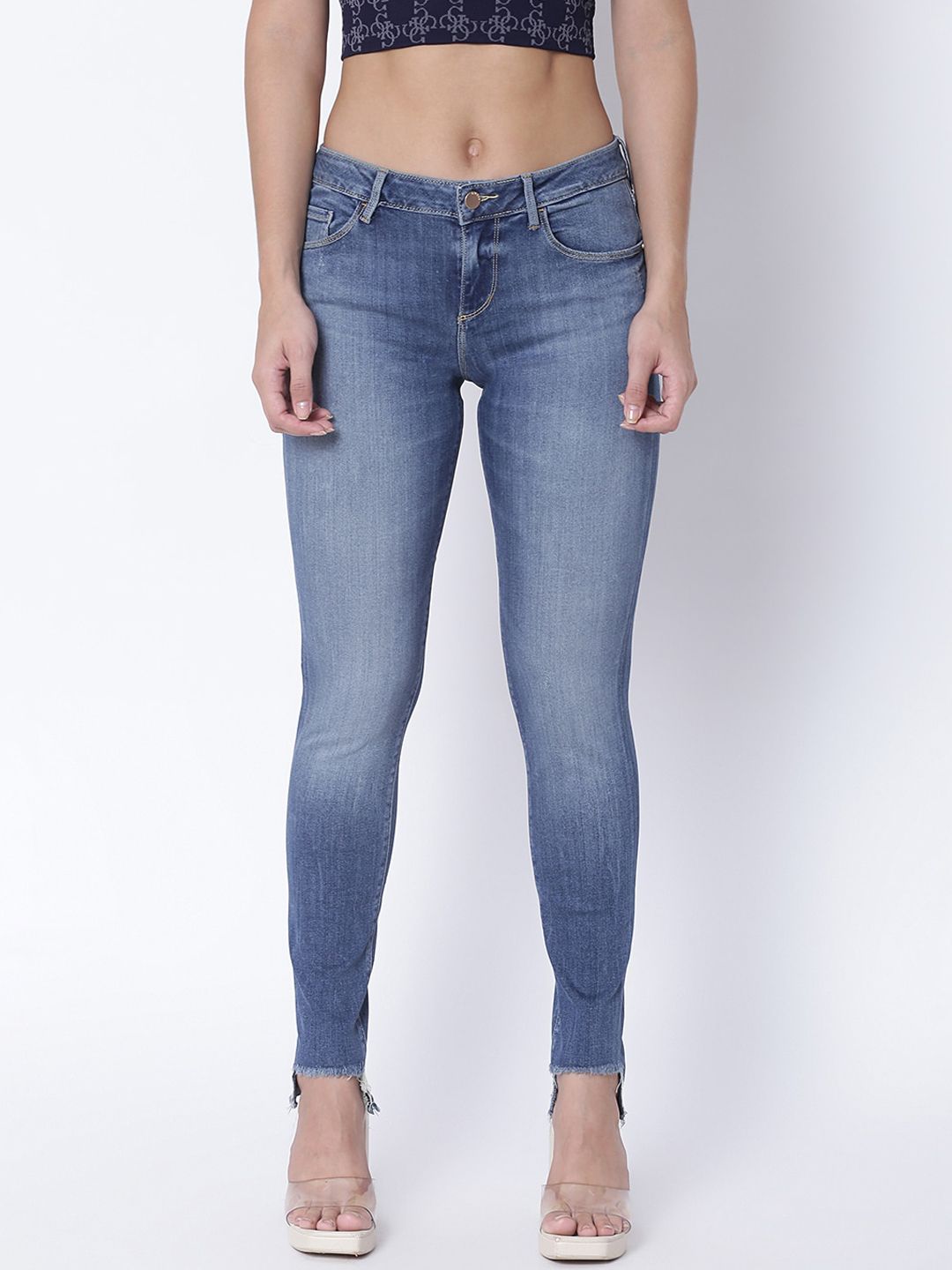 GUESS Women Assorted Low Distress Heavy Fade Jeans Price in India