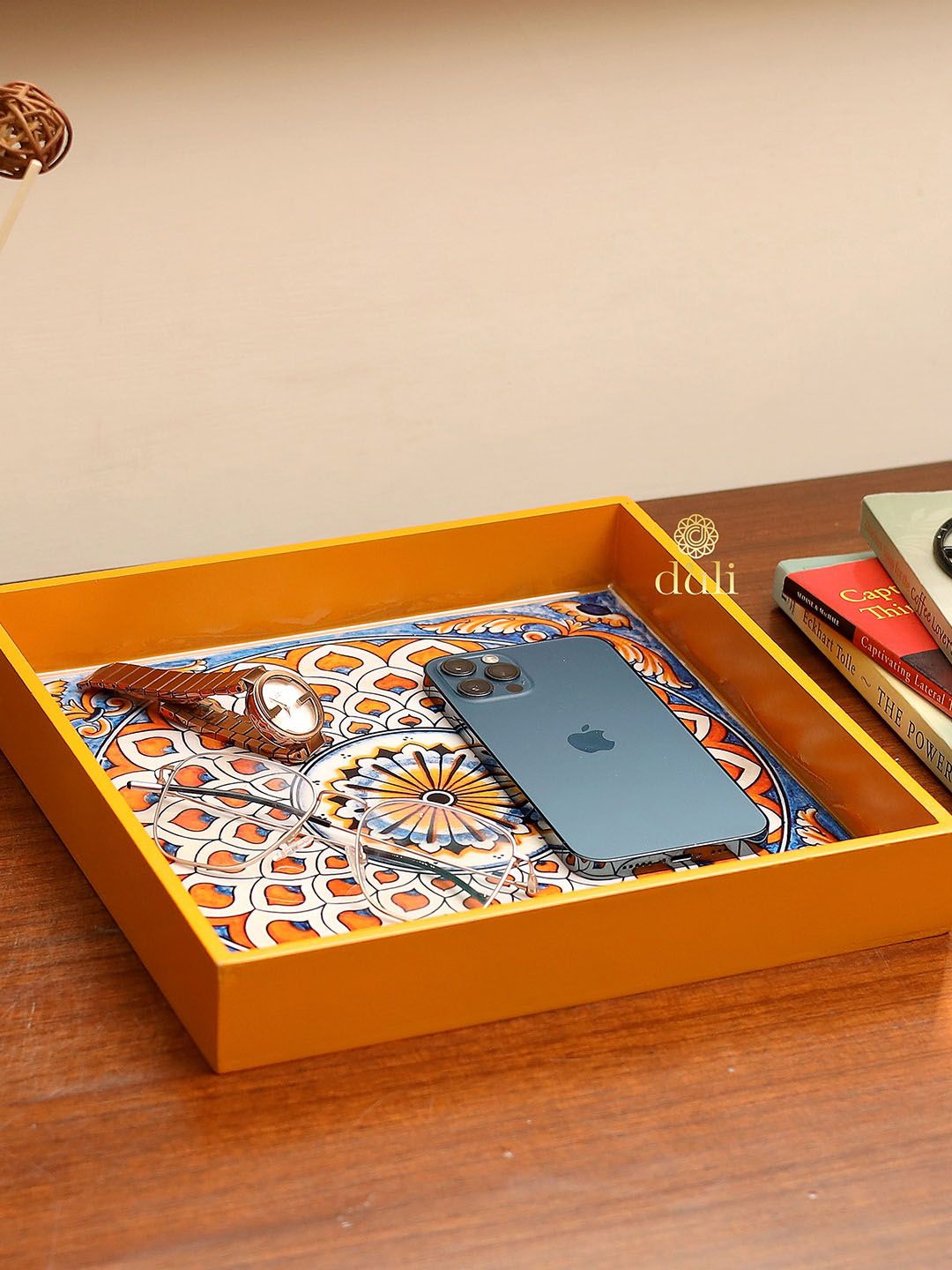DULI Orange Painted Enamel Coated Multipurpose Tray Price in India