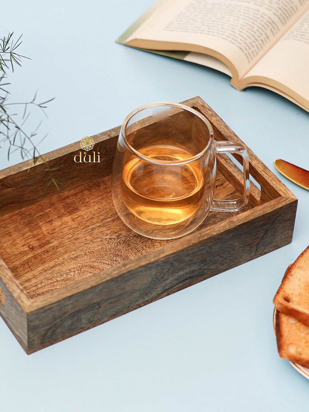 DULI Brown Wooden Multipurpose Tray Price in India