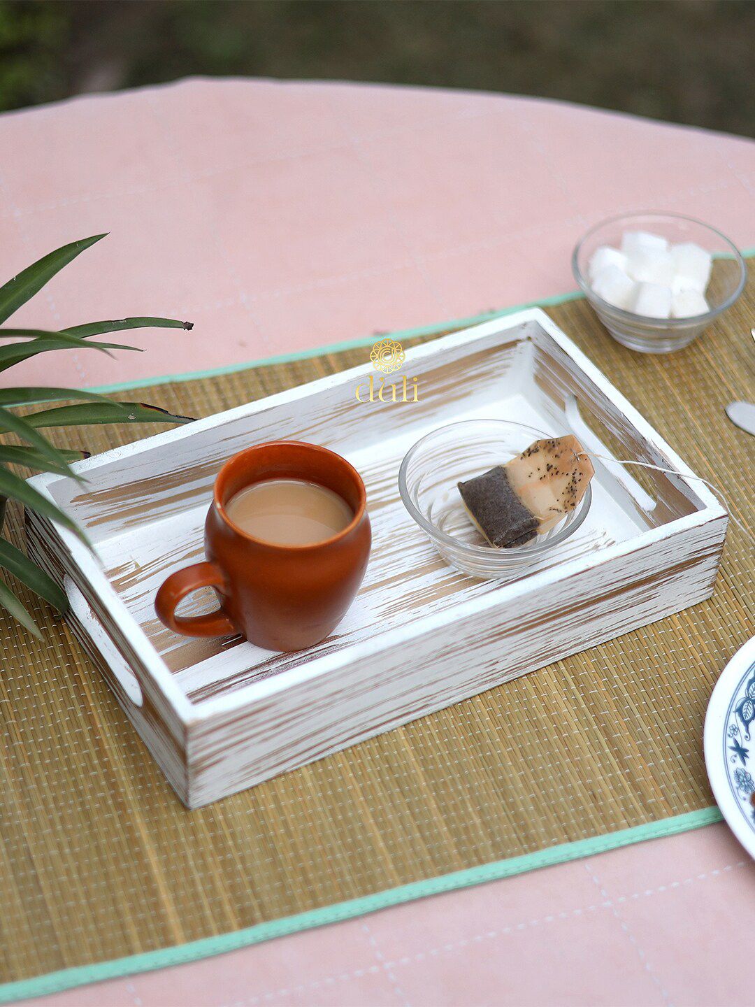 DULI White Printed Serving Tray Price in India