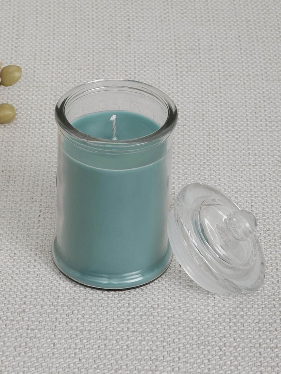 Home Centre Blue Solid  Glass Jar Candle Price in India