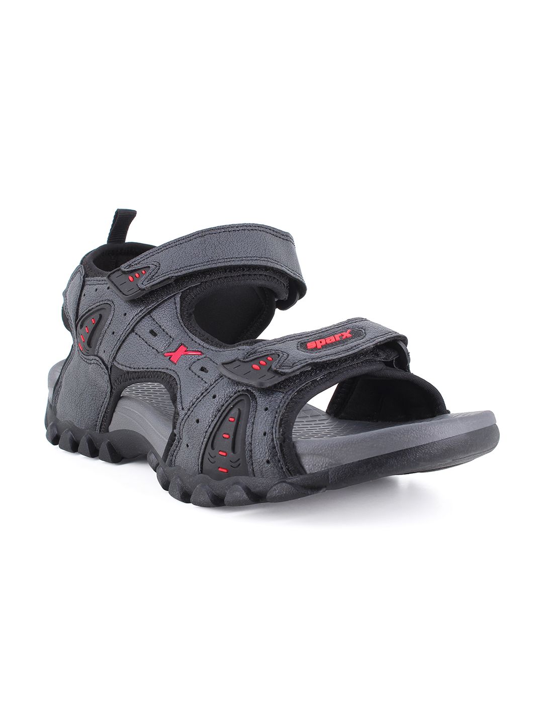 Sparx Men Black & Red Patterned  Sports Sandals