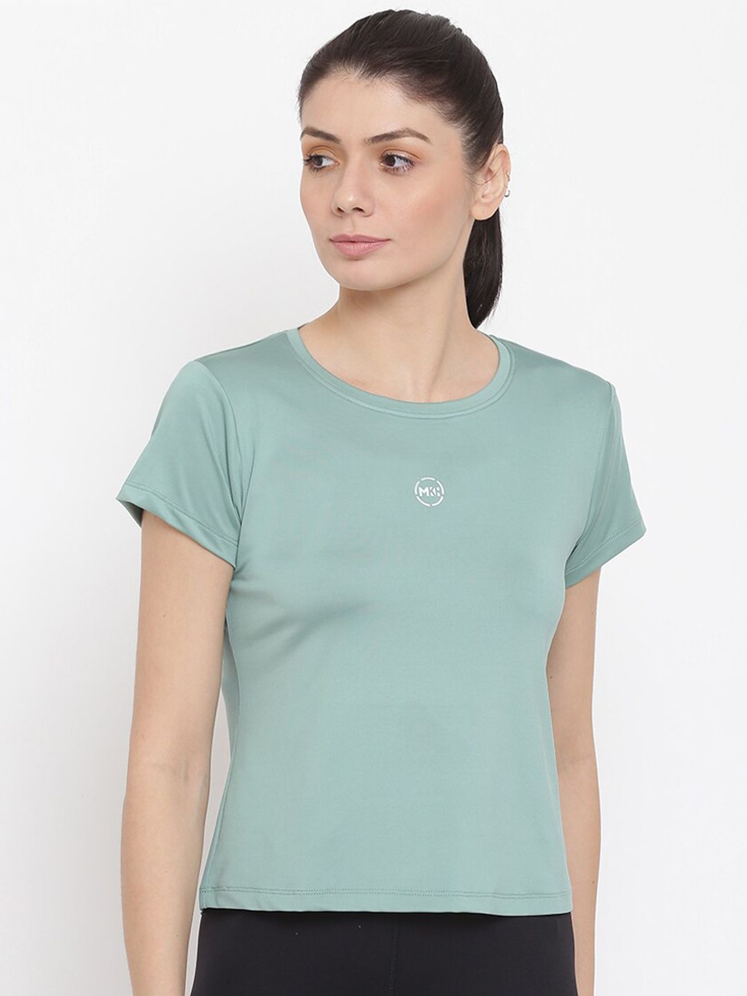 MKH Women Green Dri-FIT T-shirt Price in India