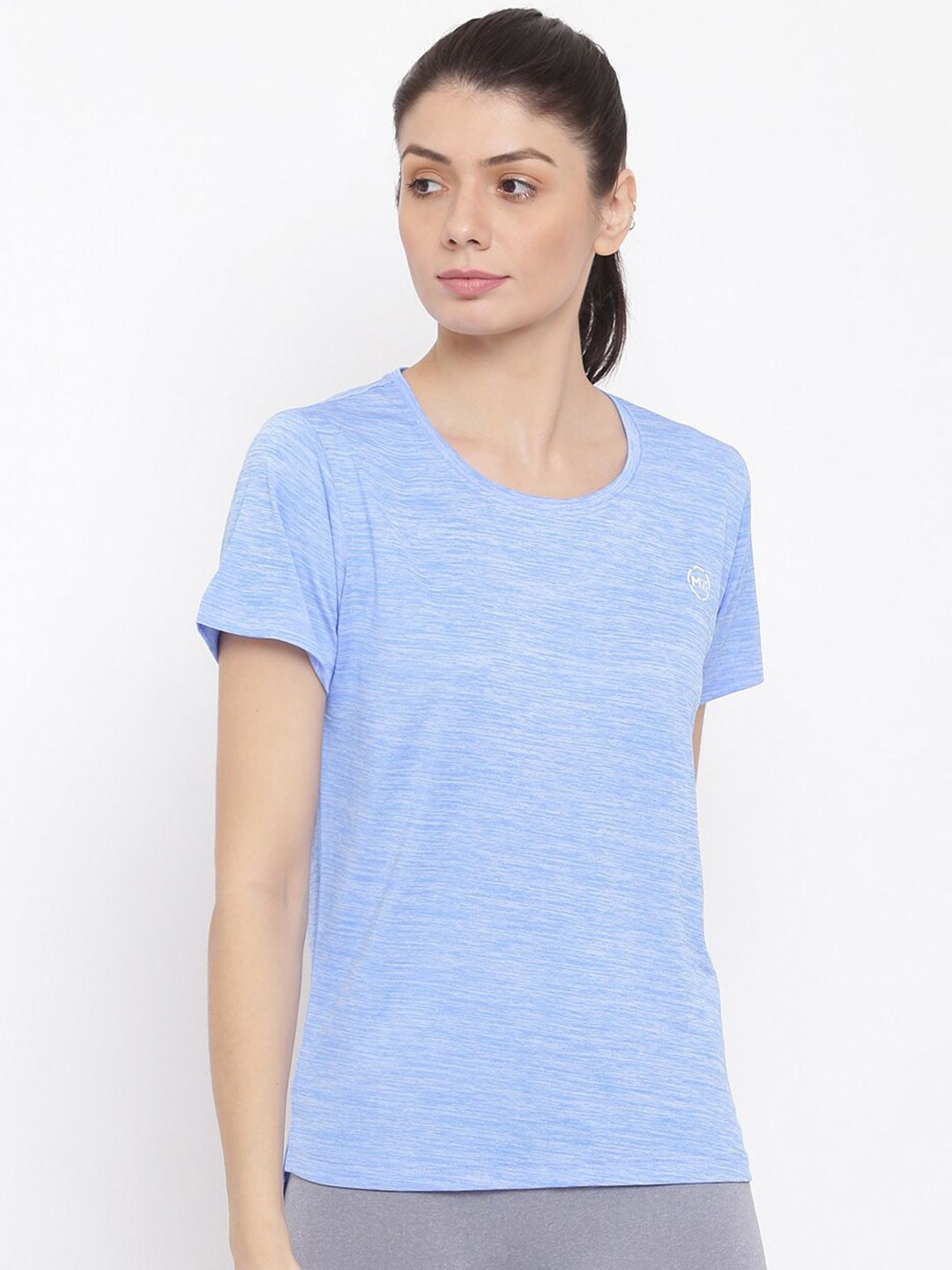 MKH Women Blue Dri-FIT T-shirt Price in India