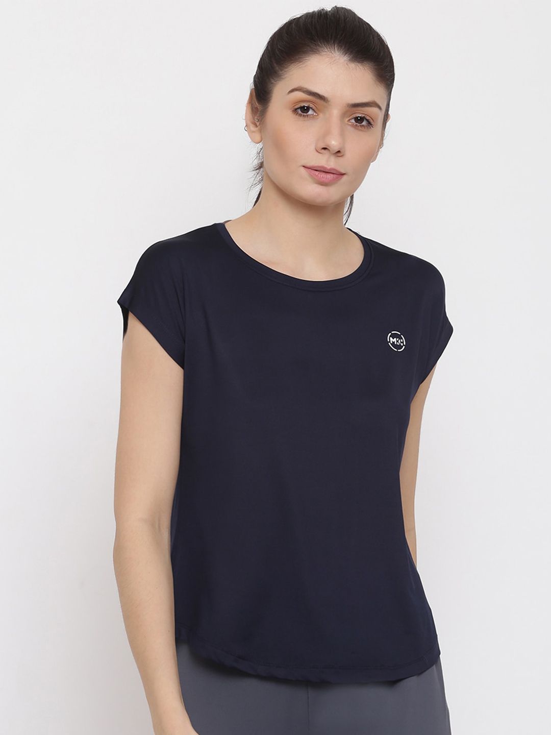 MKH Women Navy Blue Dri-FIT T-shirt Price in India