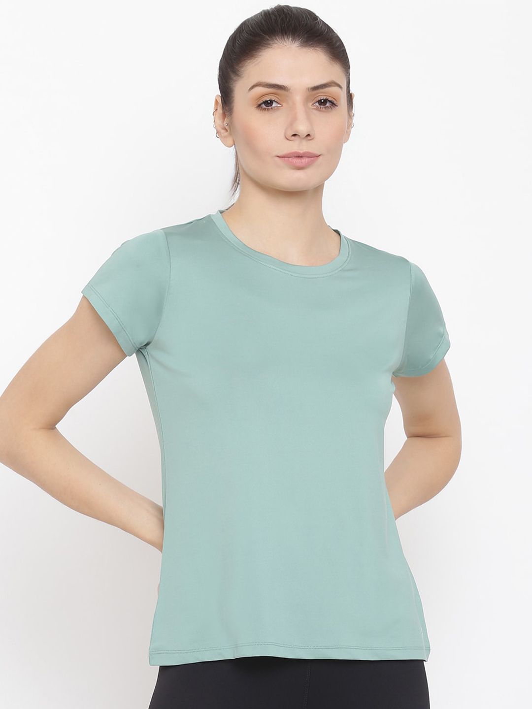MKH Women Green Dri-FIT T-shirt Price in India