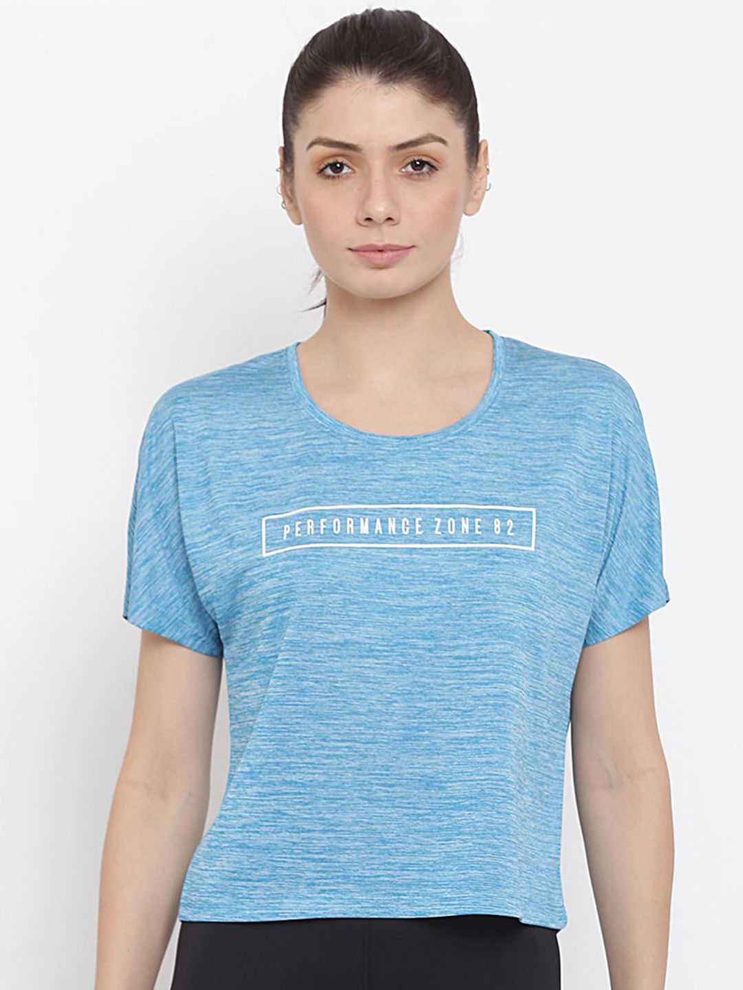 MKH Women Blue Typography Printed Dri-FIT T-shirt Price in India