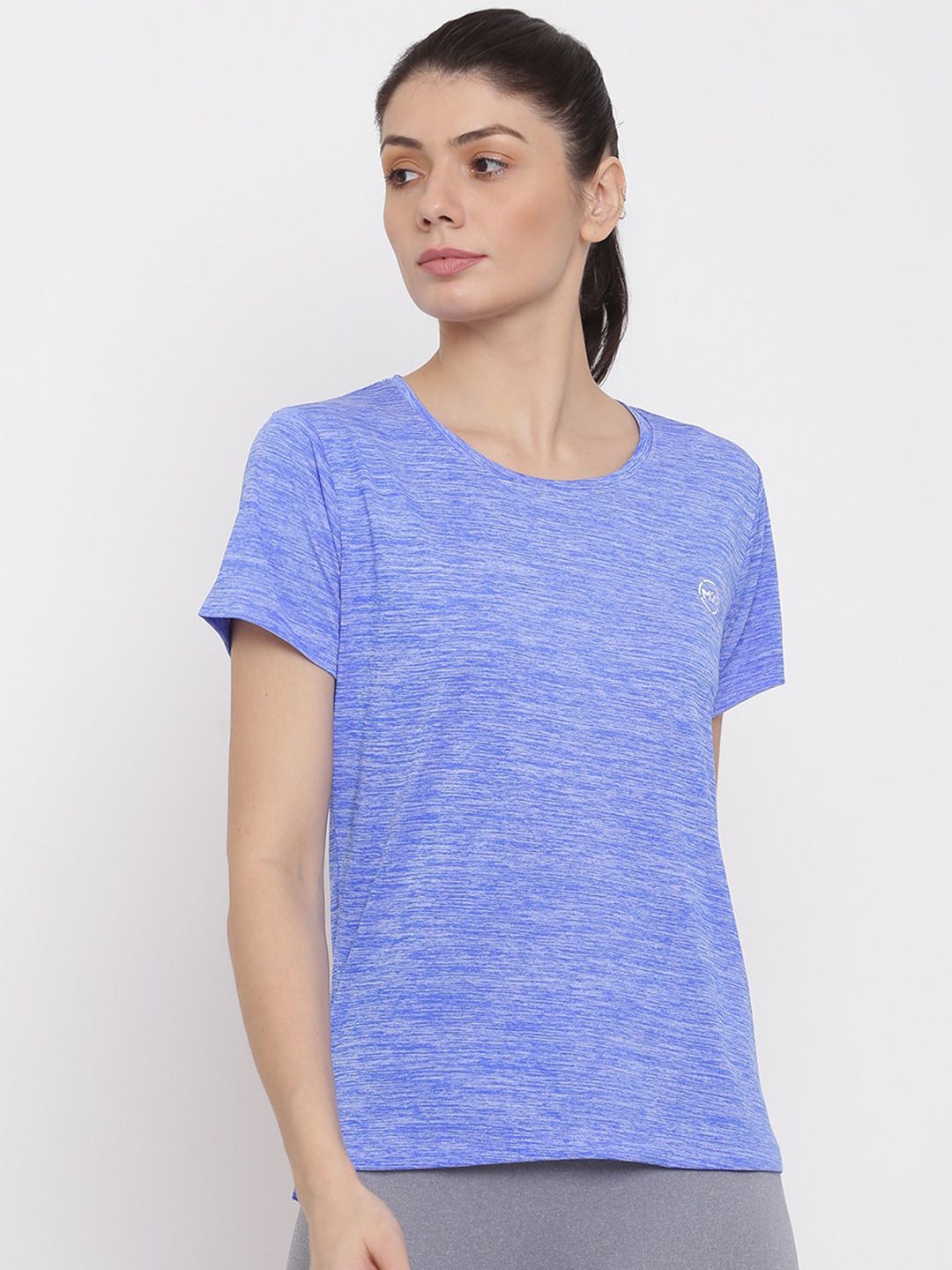 MKH Women Blue Dri-FIT T-shirt Price in India