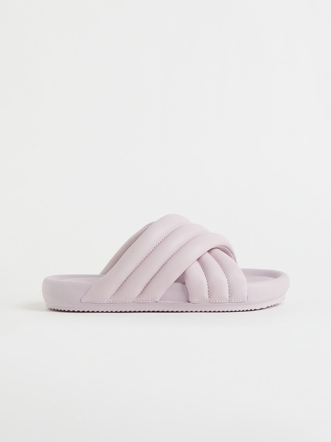 H&M Women Lavender Solid Slides Price in India