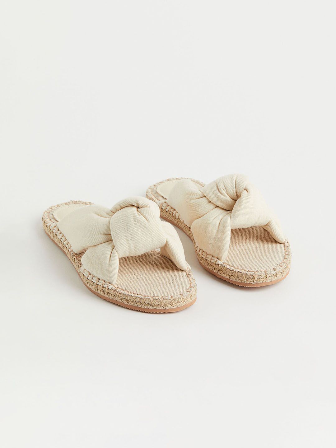 H&M Women White Knot-detail Sandals Price in India