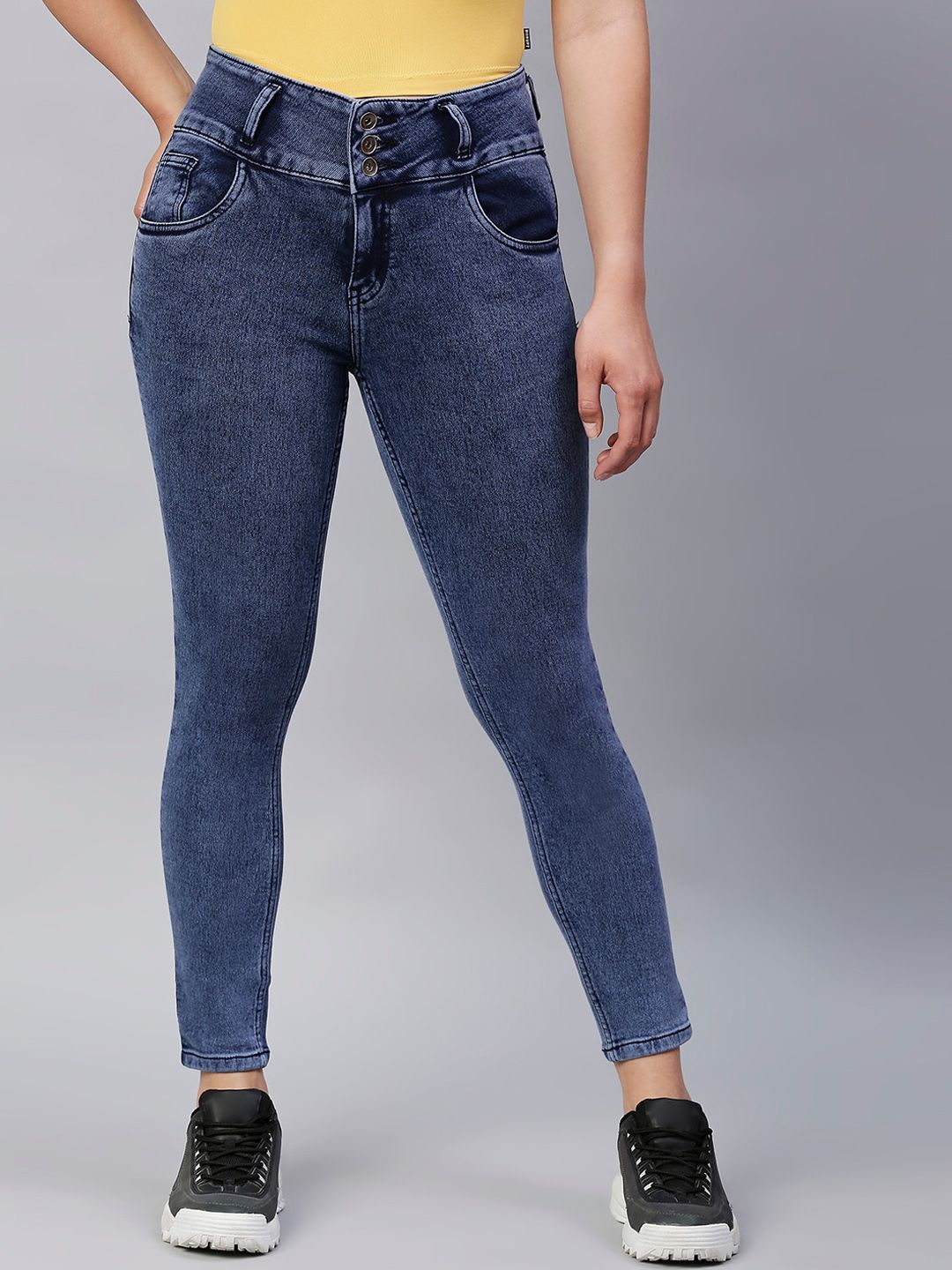 High Star Women Blue Slim Fit High-Rise Stretchable Jeans Price in India