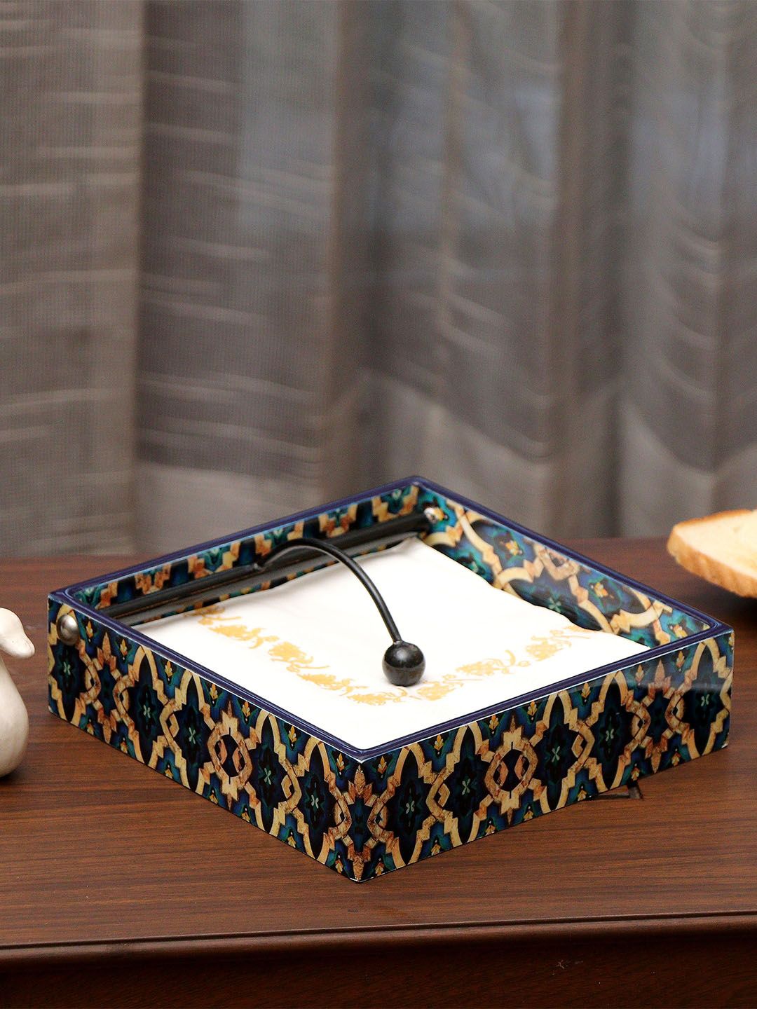 DULI Blue & Brown Handmade Tissues and Napkin Holder Price in India