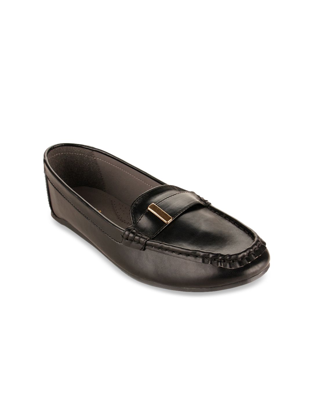 Rocia Women Black Casual Horsebit Loafers Price in India