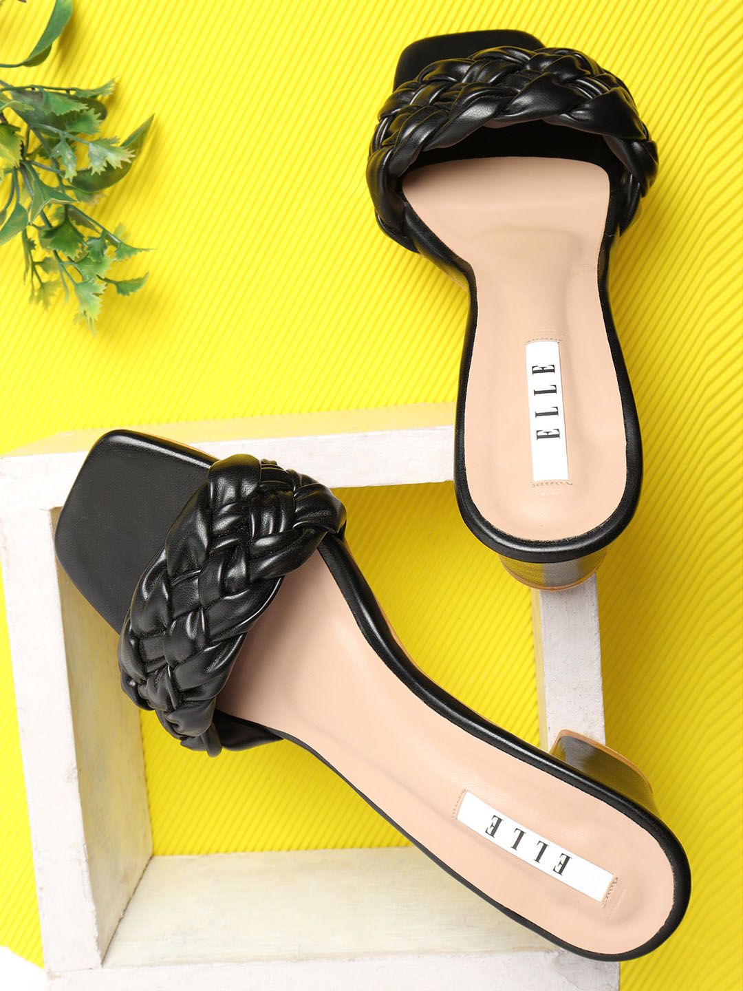 ELLE Women Black Block Heels Price in India