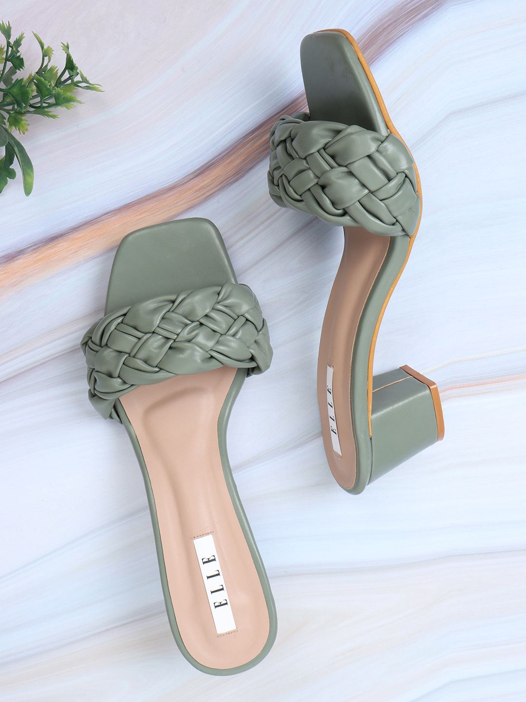 ELLE Women Green Block Heels Price in India