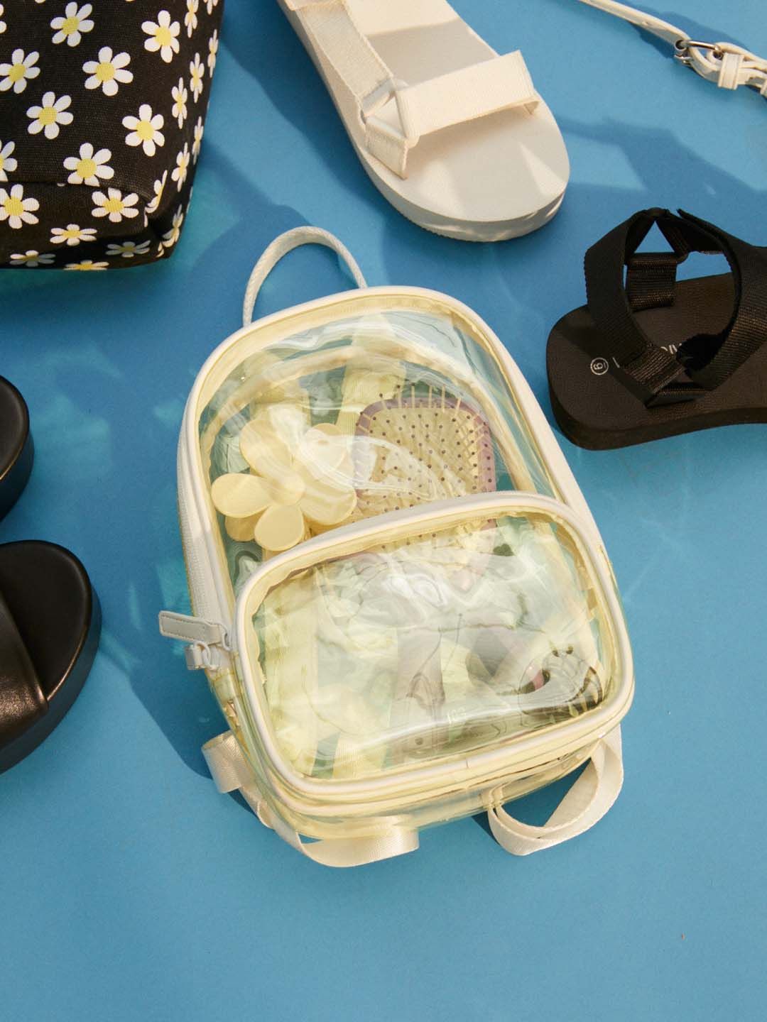 FOREVER 21 Women White Transparent Mini Backpack Price in India