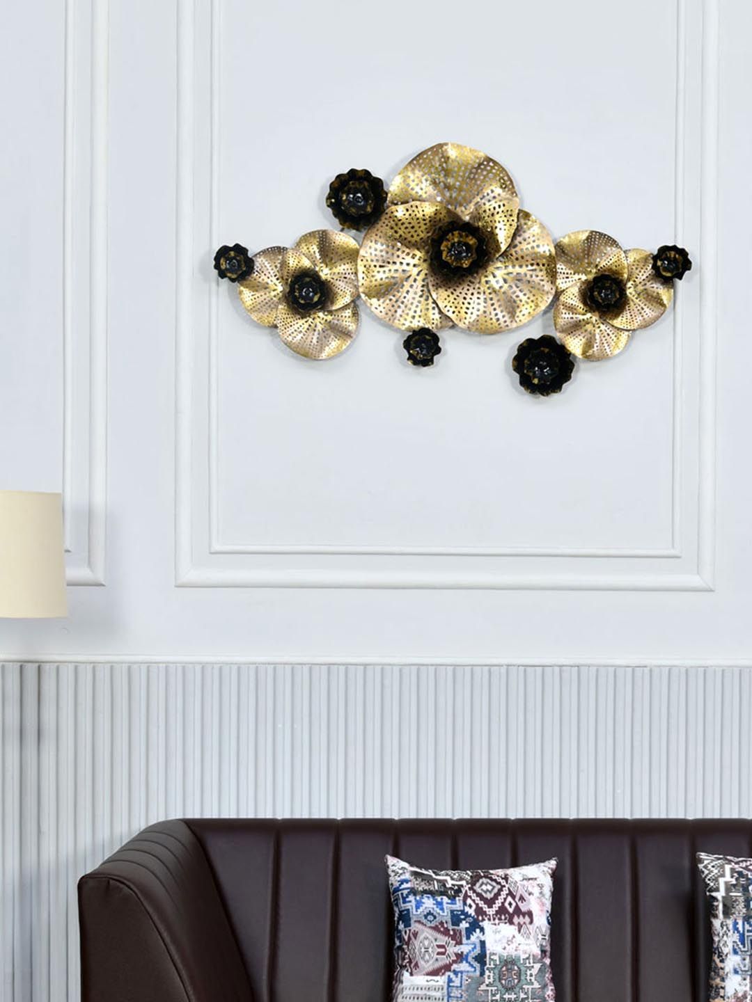 Athome by Nilkamal Black & Gold-Toned Coral Reef Wall Decor Price in India