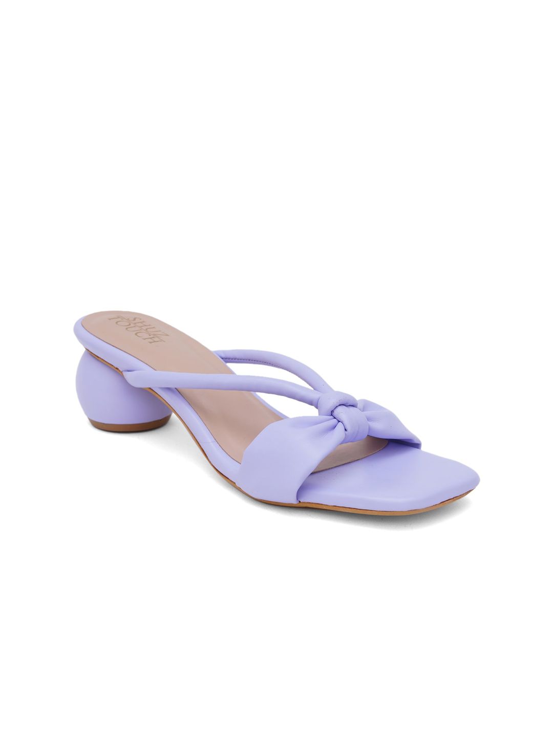 SHUZ TOUCH Purple Block Mules with Bows Price in India
