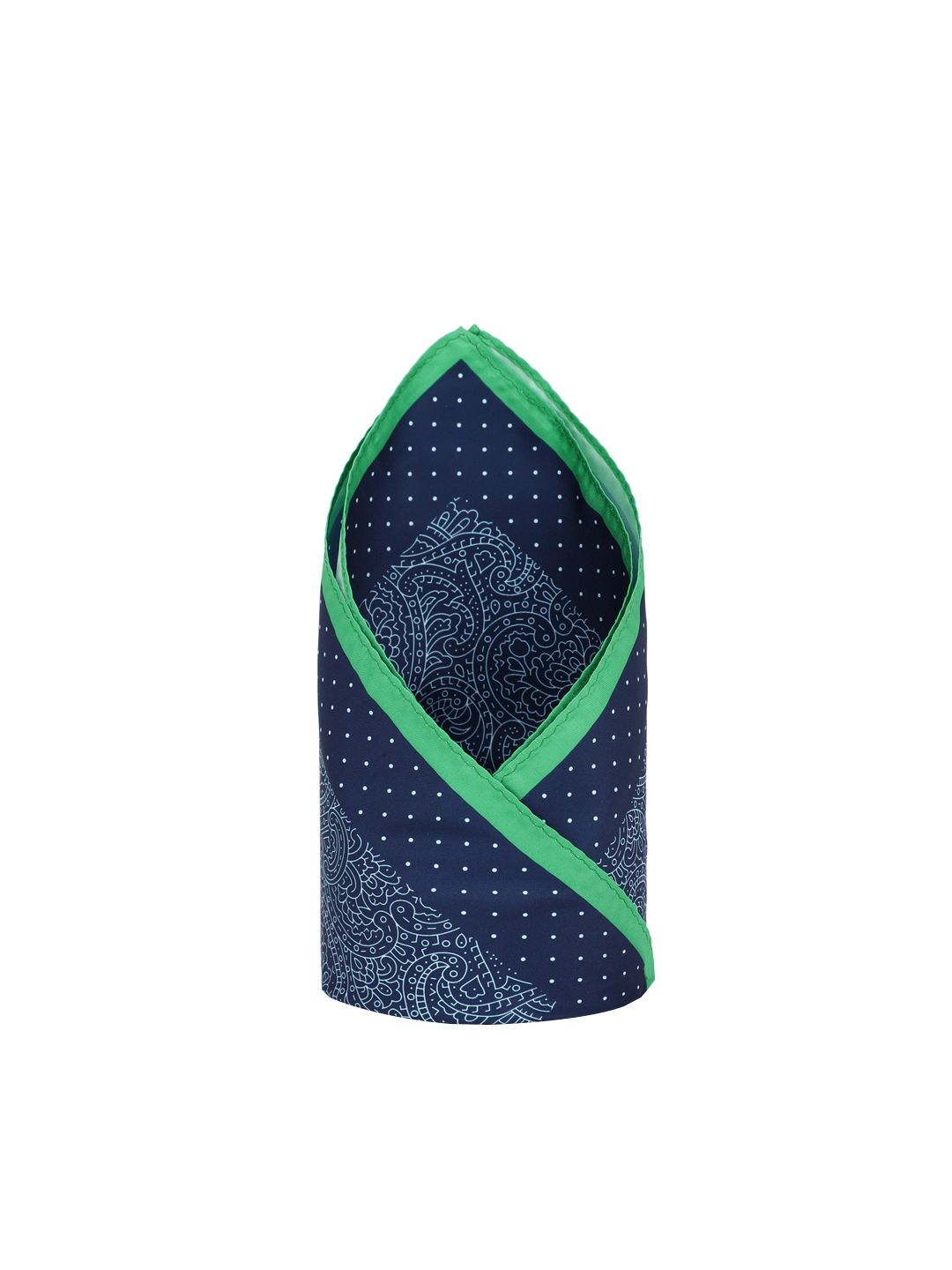 Van Heusen Men Navy Blue & Green Printed Pocket Square