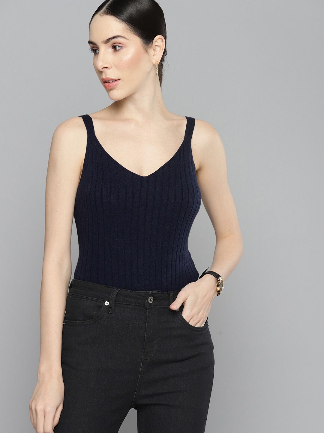 Chemistry Ribbed Knitted Top Price in India