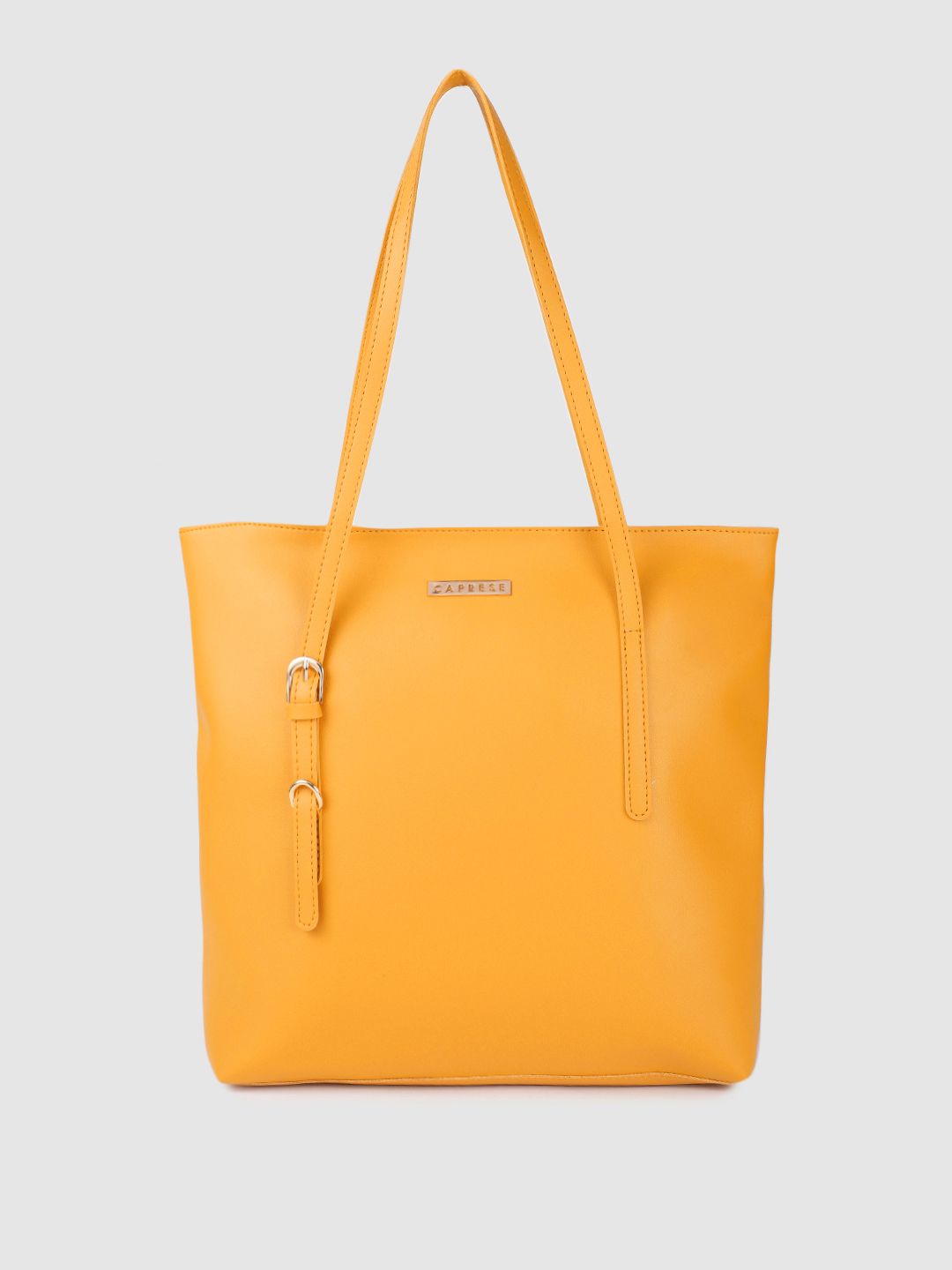 Caprese Mustard Yellow Oversized Structured Shoulder Bag Price in India