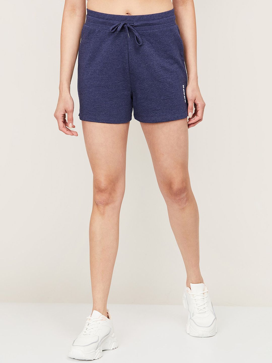 Kappa Women Blue High-Rise Training or Gym Shorts Price in India