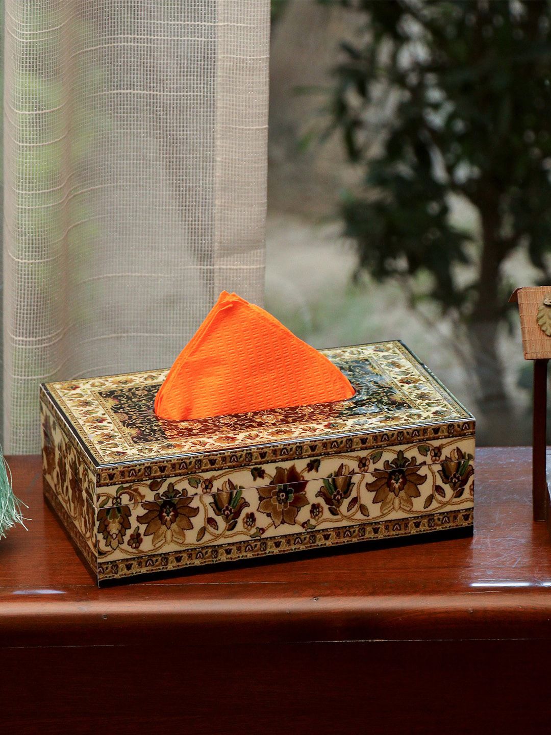 DULI Black Handmade Wooden Tissues Box Holder Price in India