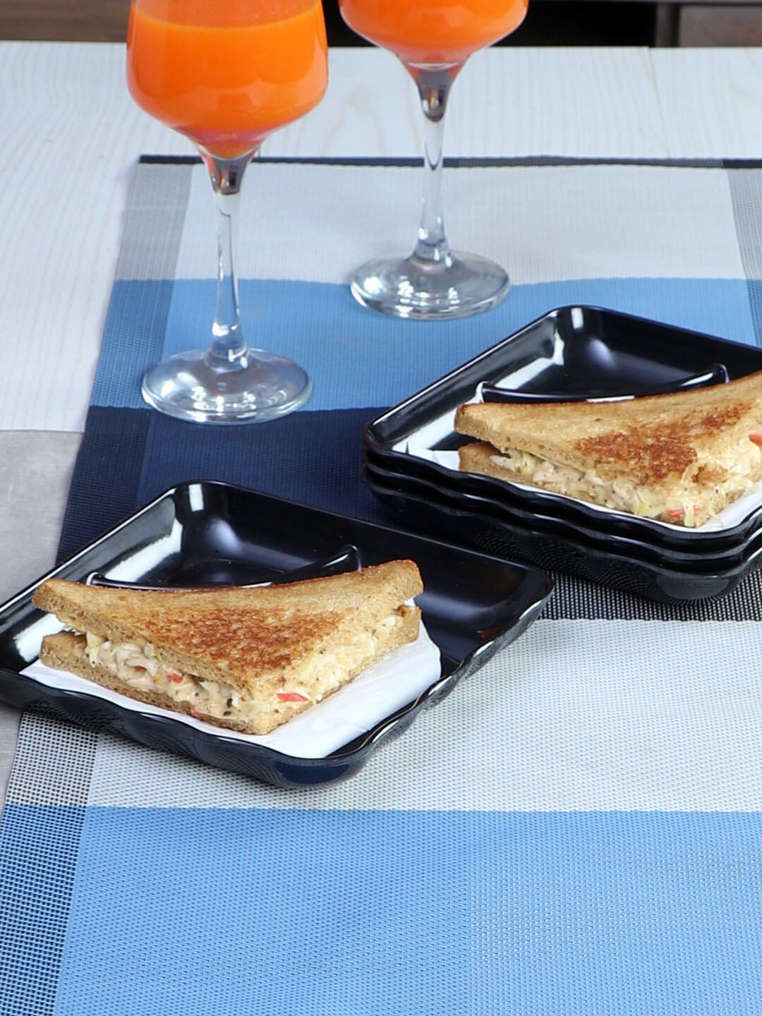 CDI Black Square Full 4 Pieces Serving Platter Price in India