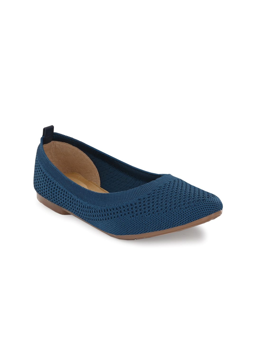 TAURENE Women Navy Blue Ballerinas with Laser Cuts Flats