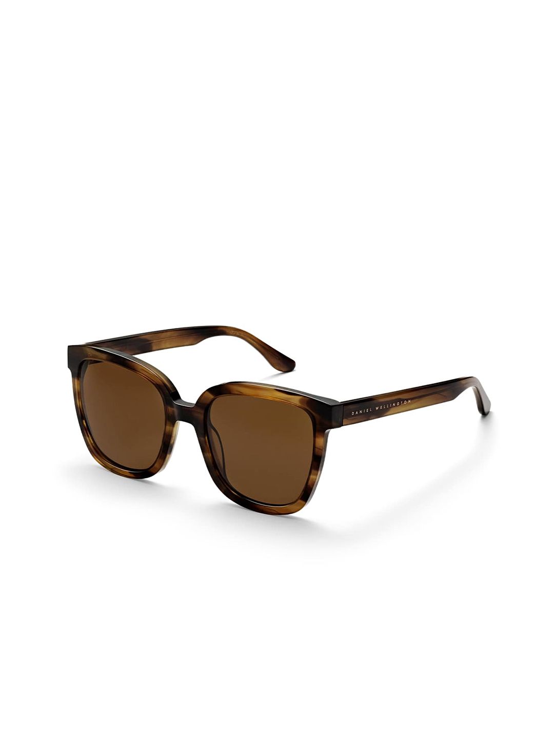 Daniel Wellington Unisex Brown Lens & Brown Wayfarer Sunglasses with UV Protected Lens Price in India