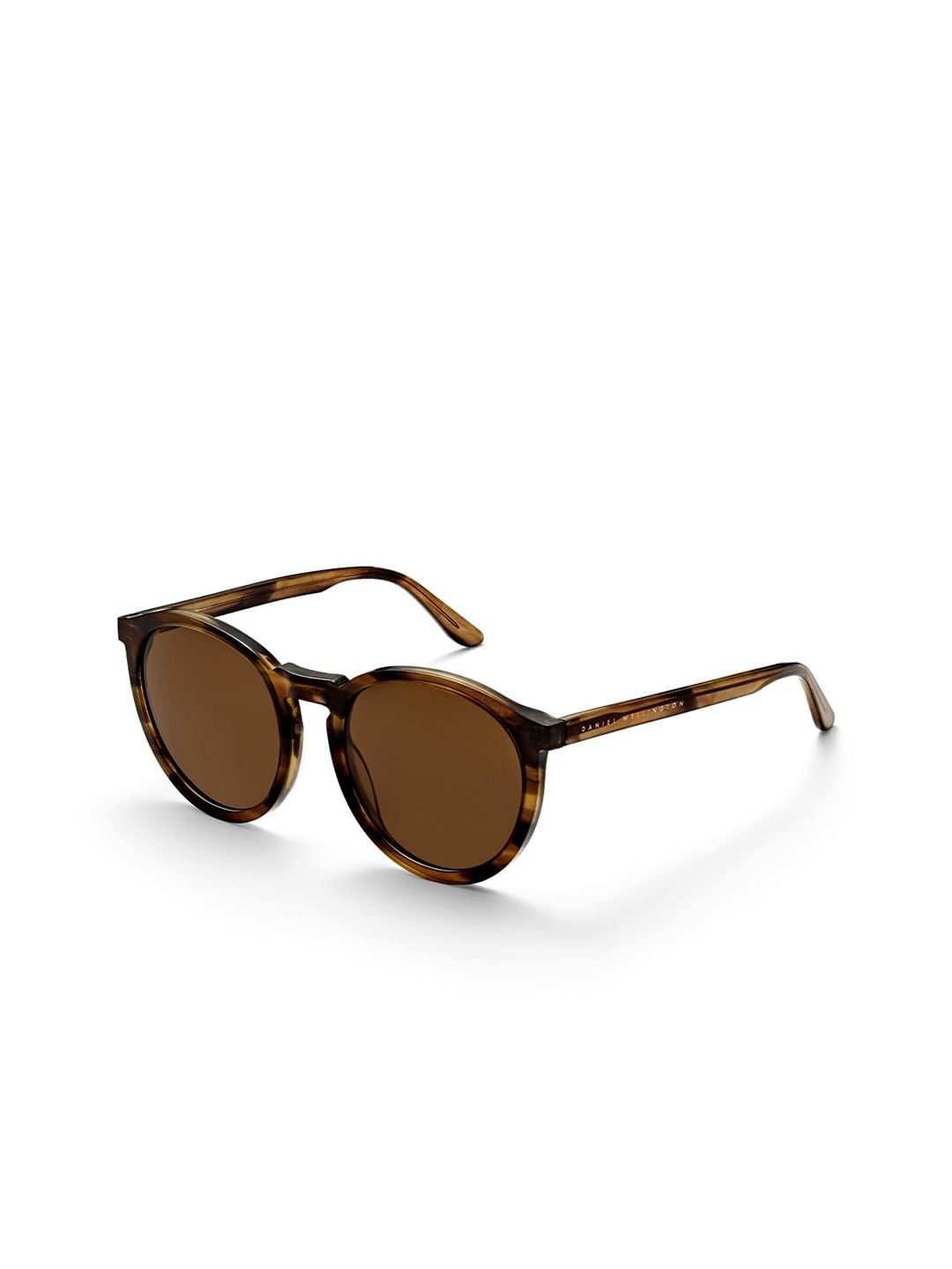 Daniel Wellington Unisex Brown Lens & Brown Round Sunglasses with UV Protected Lens Price in India