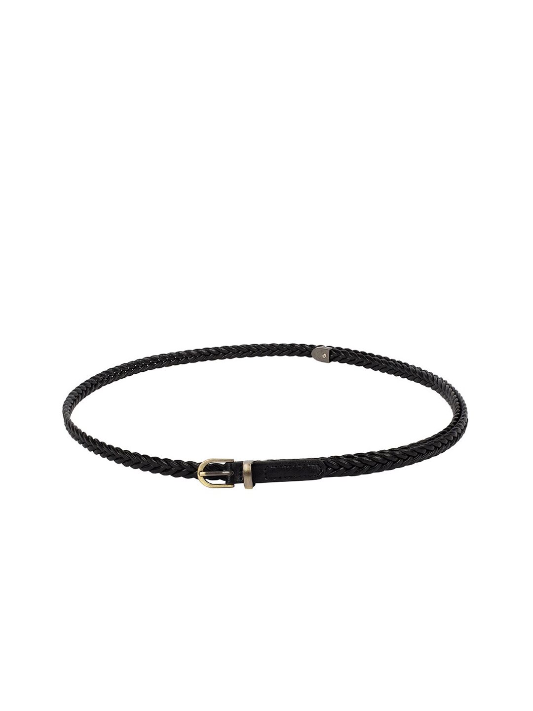 CRUSSET Women Black PU Slim Belt Price in India