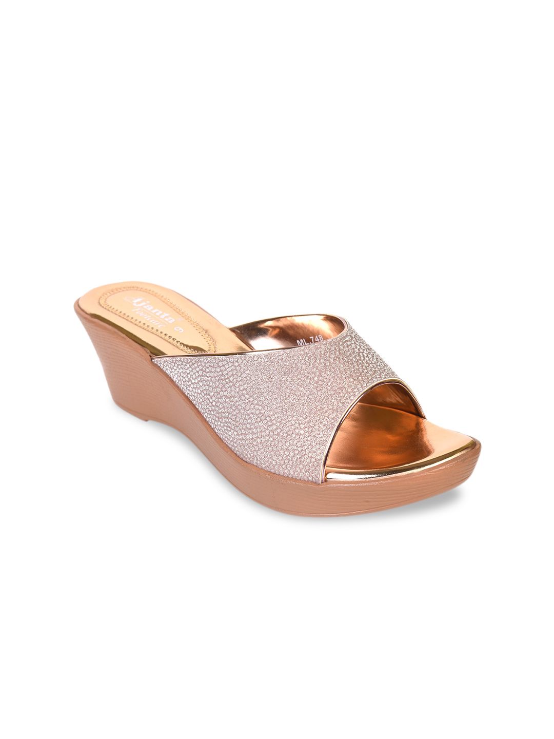 Ajanta Rose Gold Wedge Peep Toes Price in India