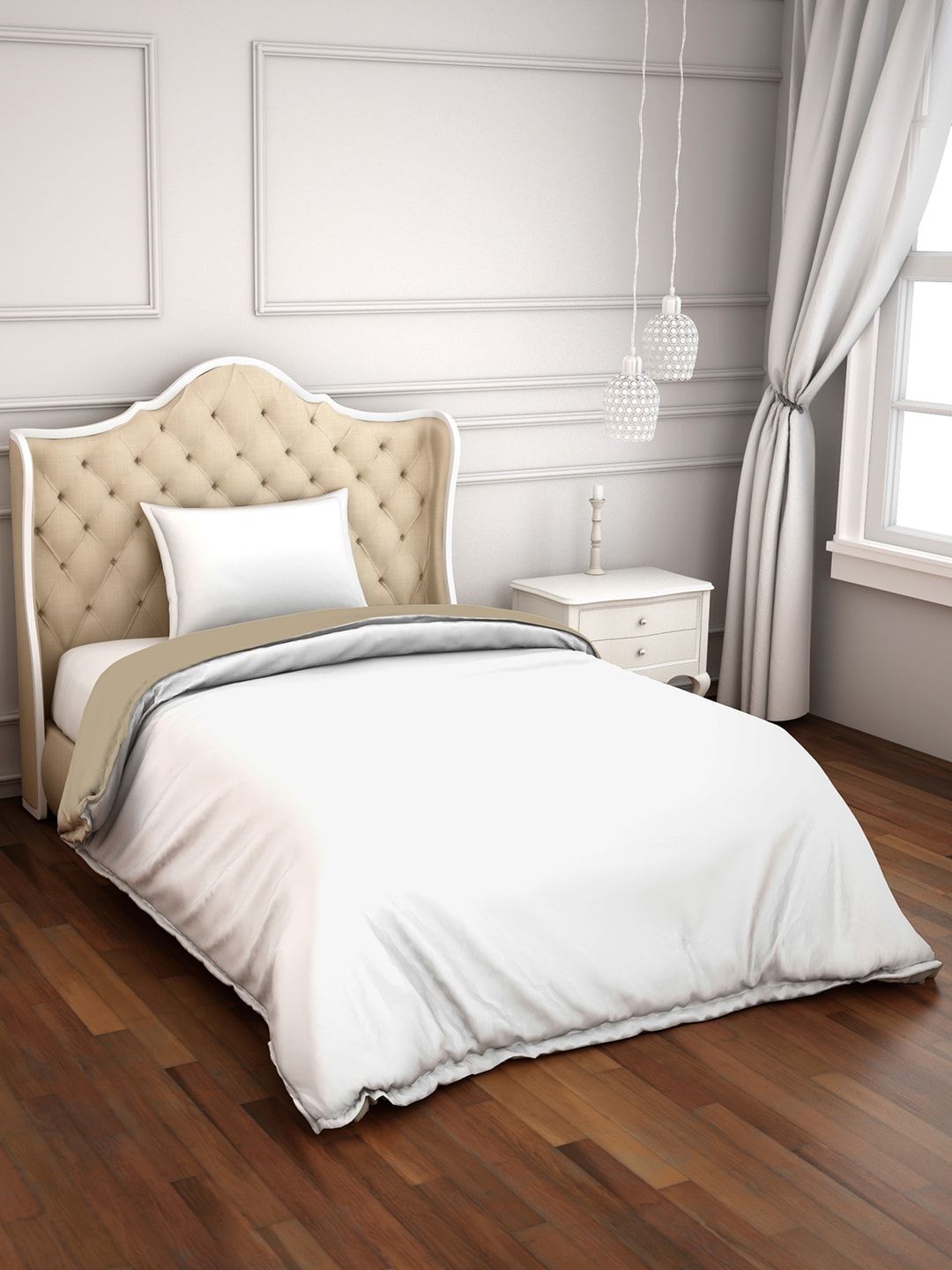 SPACES White AC Room 150 GSM Single Bed Quilt Price in India