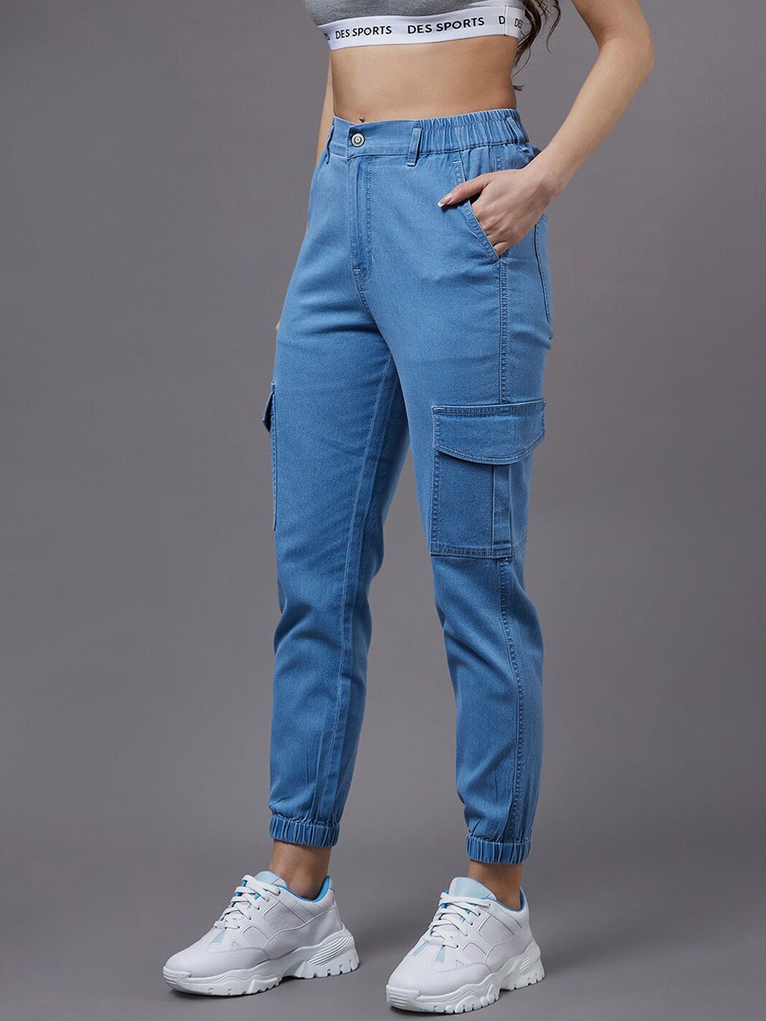 Miss Chase Women Blue High-Rise Mildly Distressed Stretchable Jeans Price in India