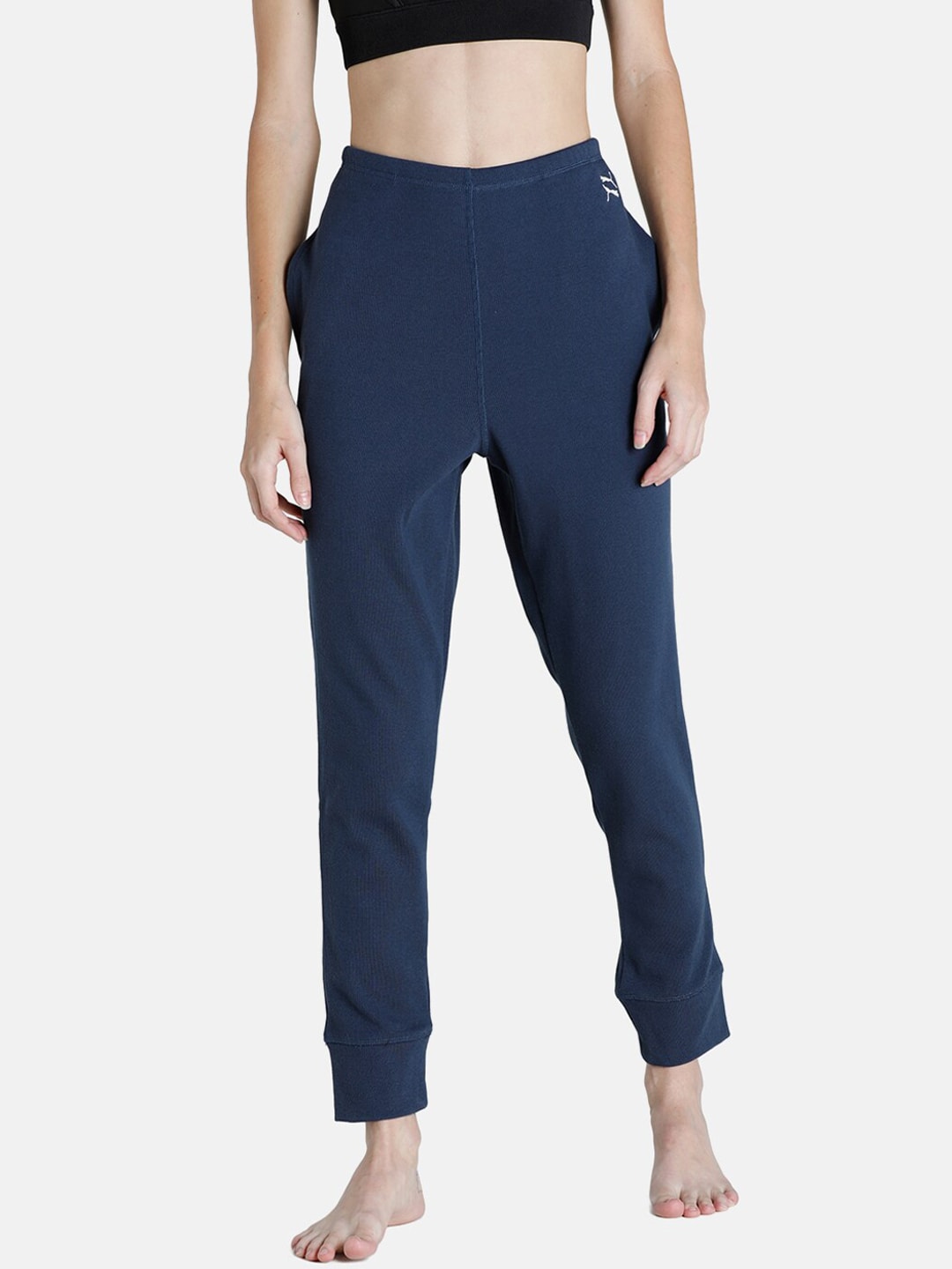 Puma Women Blue Solid Yoga Track Pants Price in India