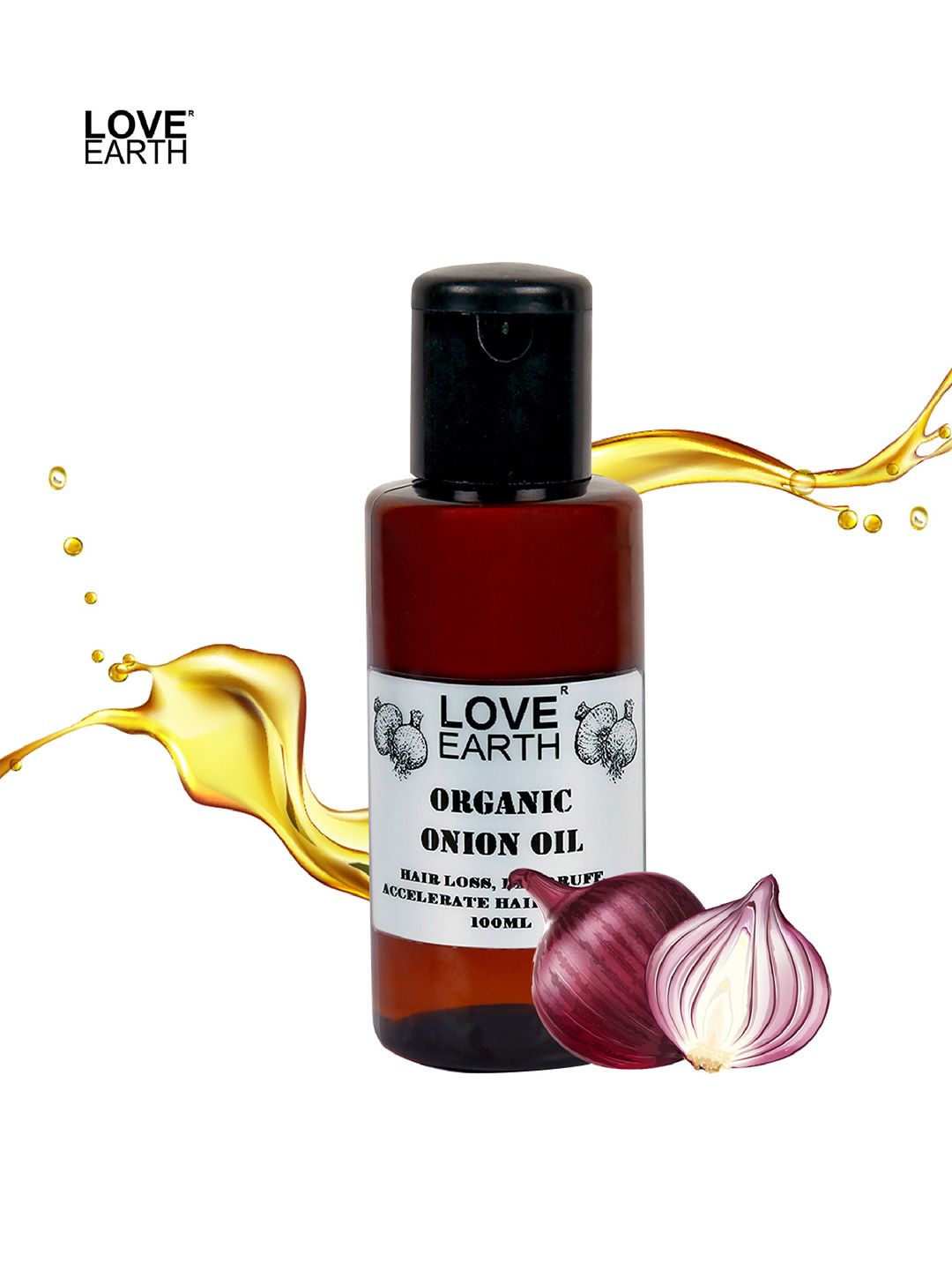 LOVE EARTH Organic Onion Hair Oil with Coconut & Argan Oil 100 ml Price in India
