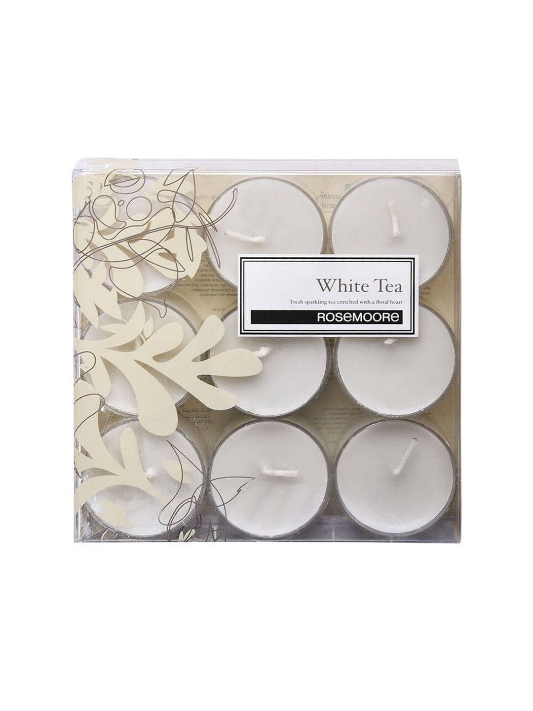 ROSEMOORe Set Of 9 White Solid Tea Candles Price in India