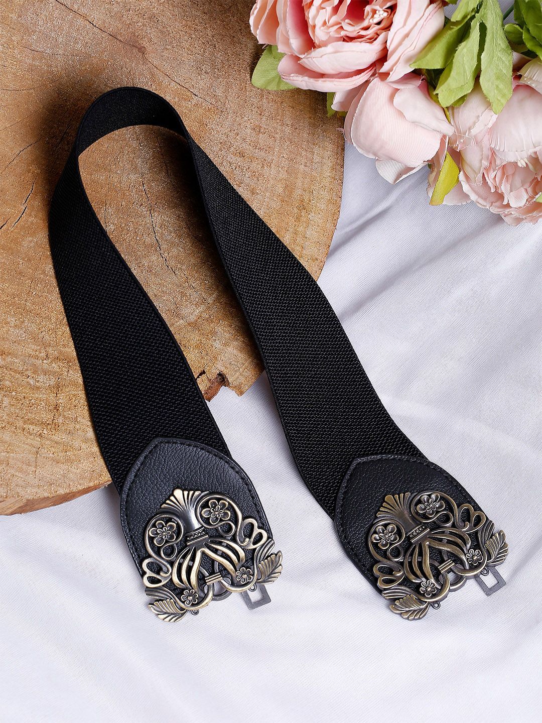YouBella Women Black Casual Embellished Stretchable Belt Price in India