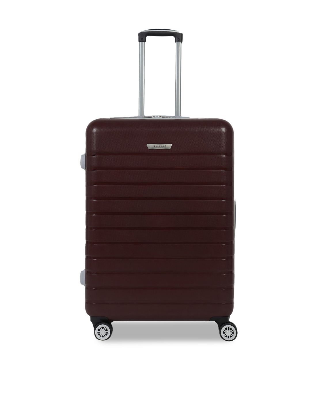 Teakwood Leathers Brown Textured Hard-Sided Large Trolley Suitcase Price in India