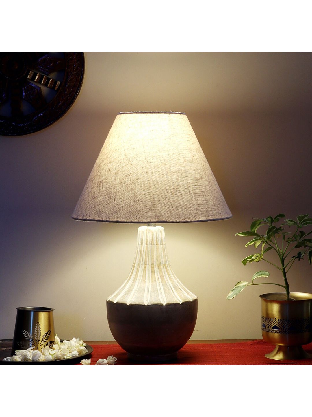 nakshikathaa White Table Lamp Shade Price in India