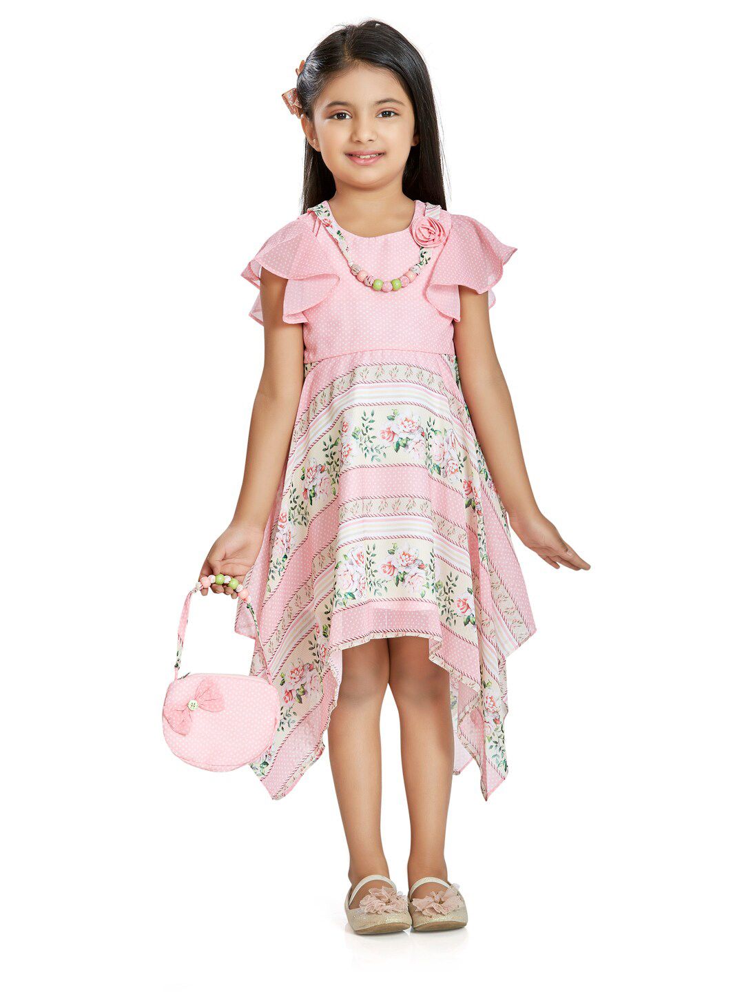 Peppermint Girls Pink Floral Dress