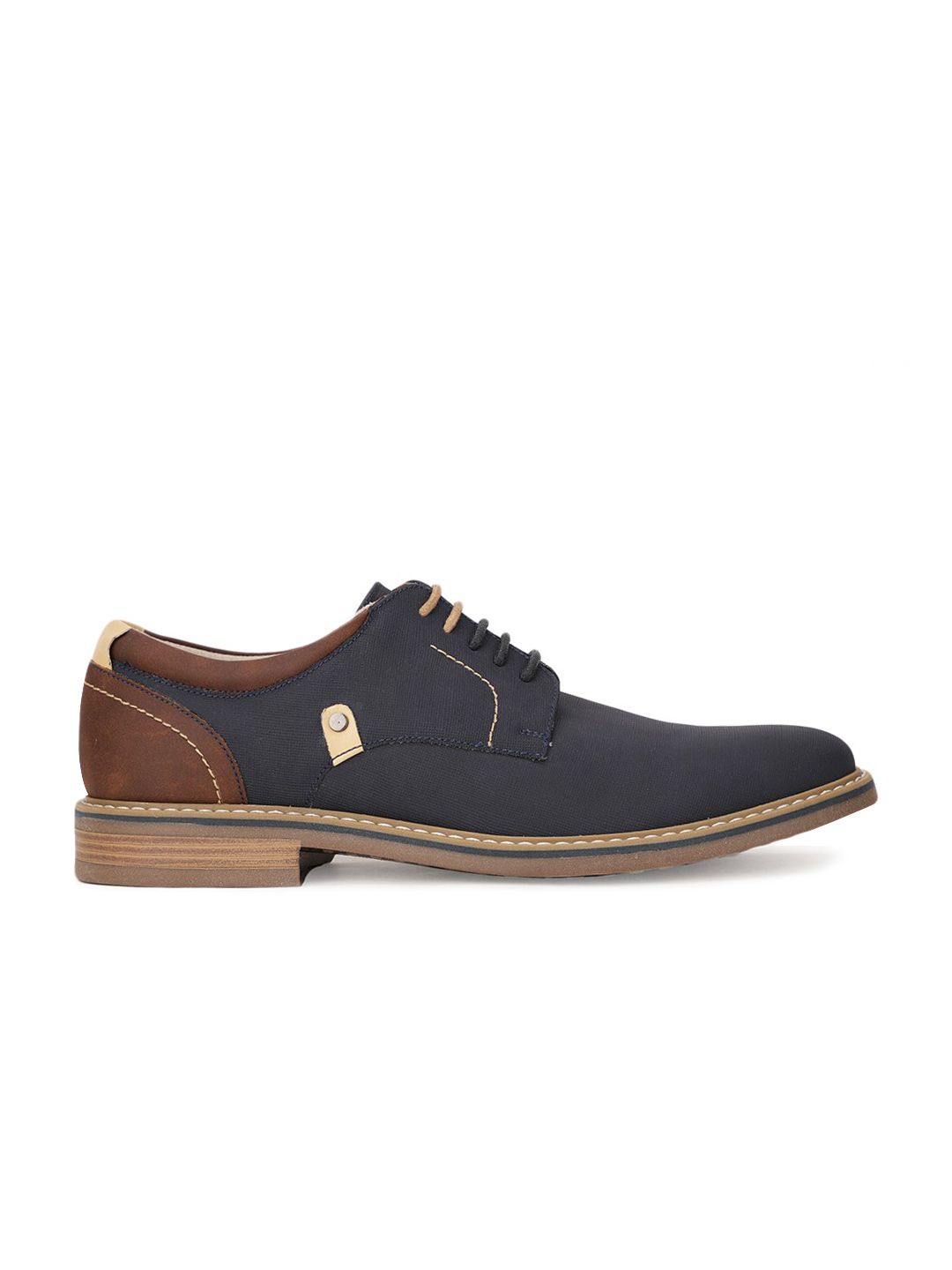 Bata Men Blue PU Lace-Up Derby Sneakers