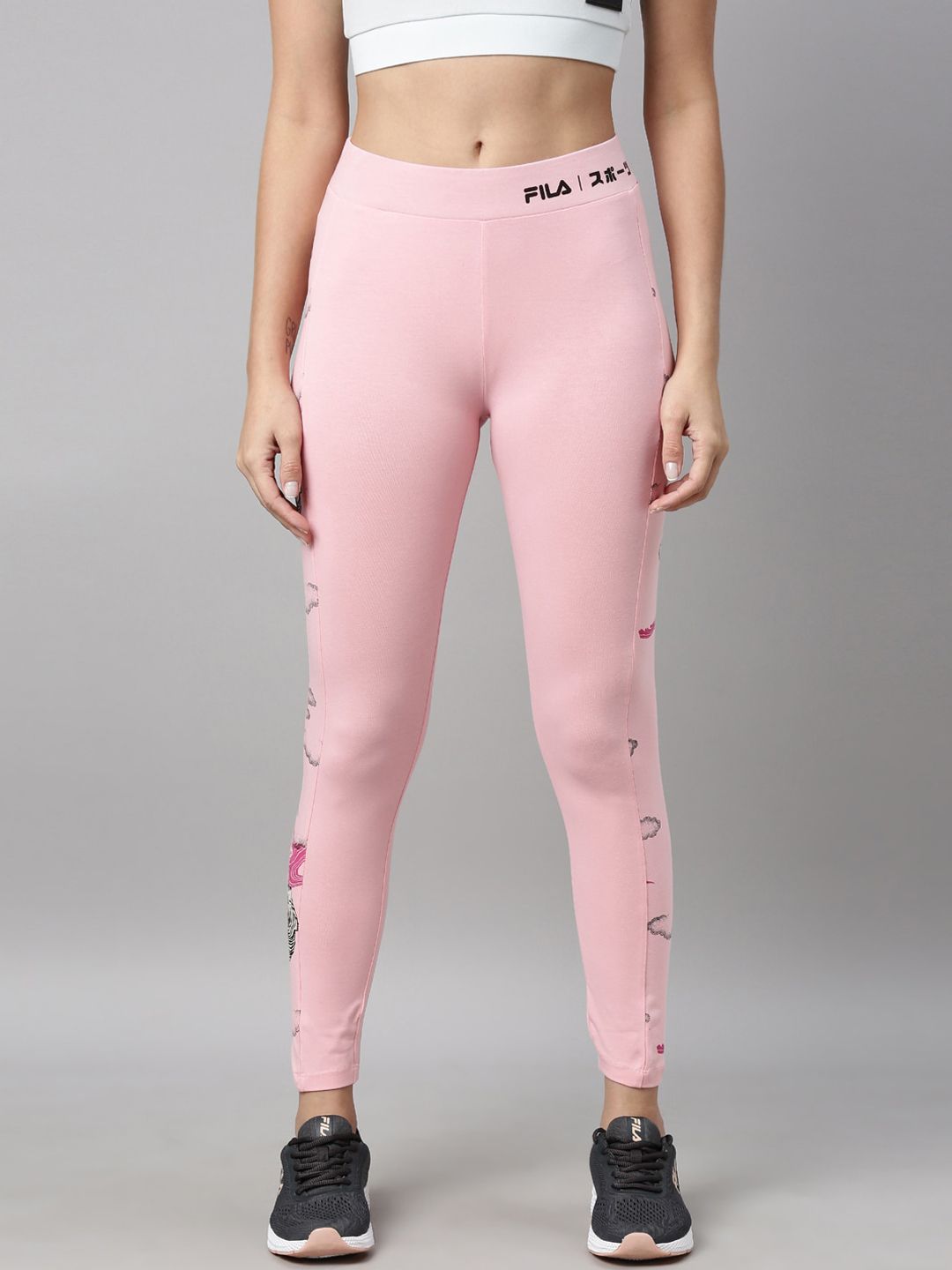 FILA Pink Solid Track Pants Price in India