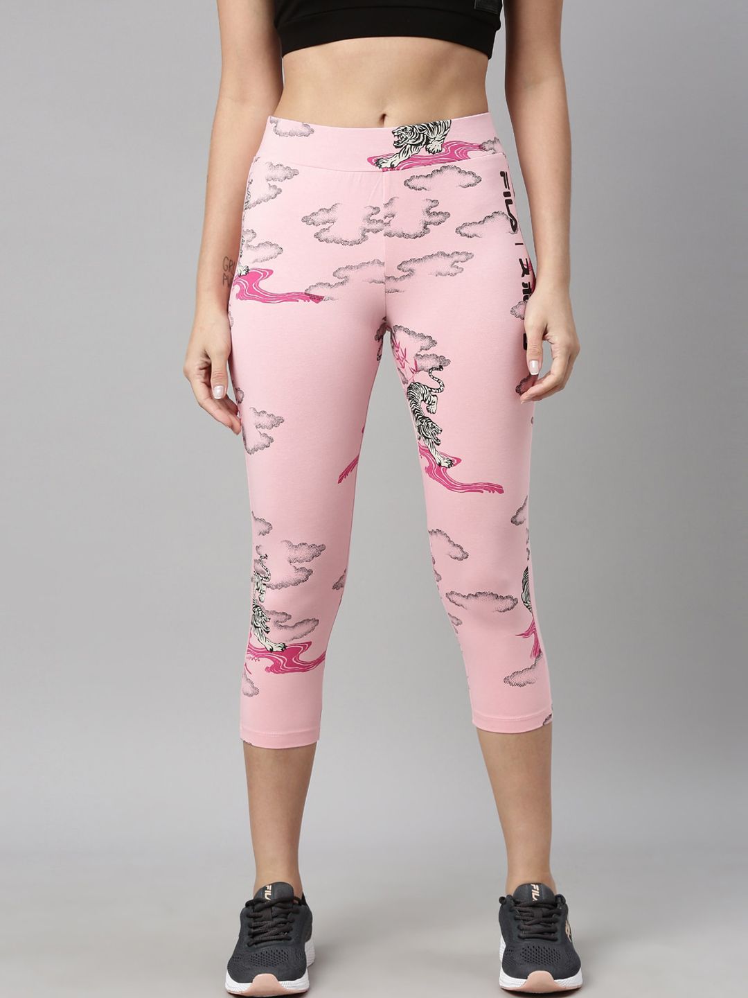 FILA Women Pink Printed Tights Price in India