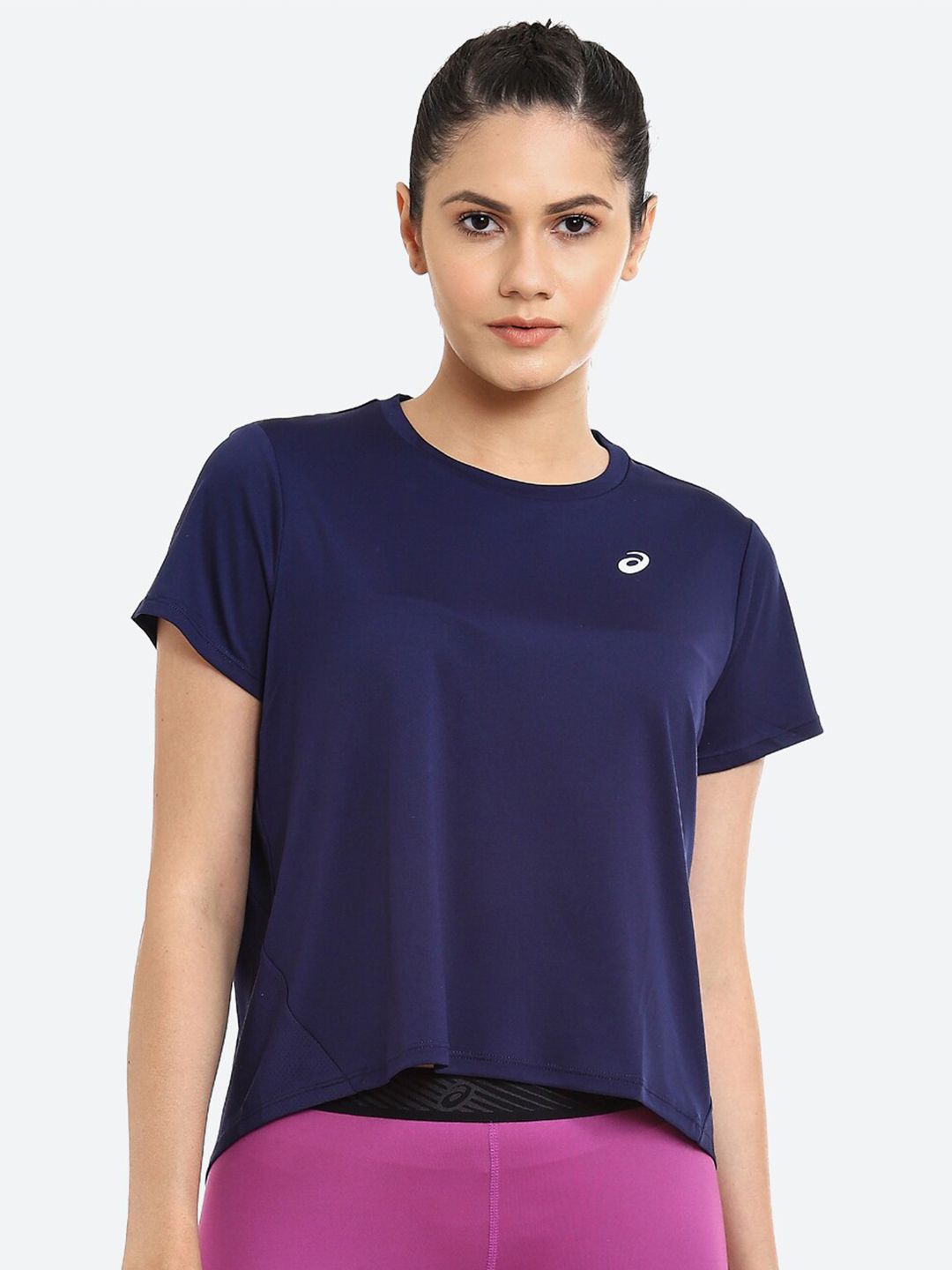 ASICS Women Blue Court W SS Sports T-shirt Price in India