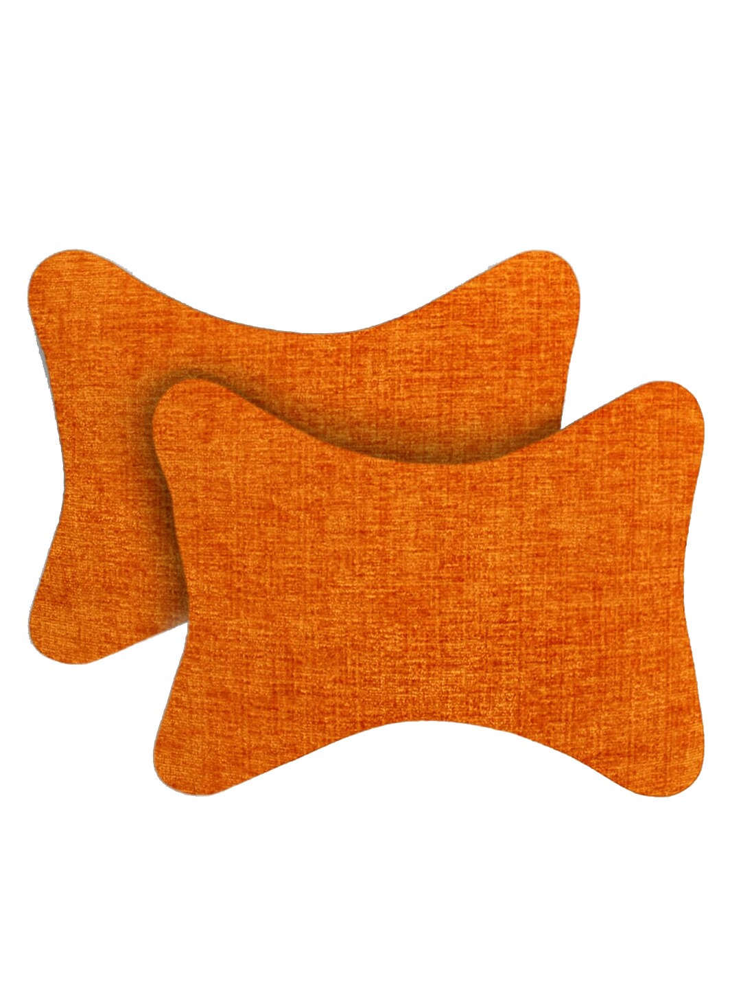 Lushomes Orange Set of 2 Neck & Back Rest Pillows Price in India