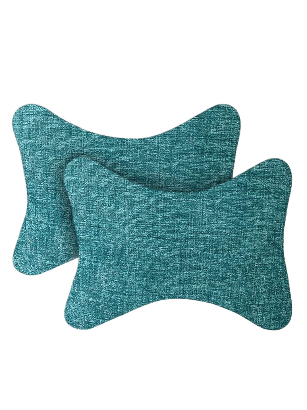 Lushomes Set of 2 Teal Car Seat Neck Rest Travel Pillow Price in India